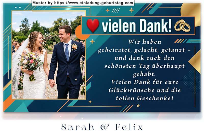 Die Dankeskarte zur Hochzeit mit Ihrem Foto im Großformat