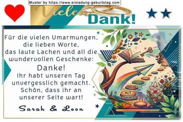 Die Dankeskarte zur Hochzeit mit den beschrifteten Trittsteinen Zukunft, Mut, Träume und Vertrauen