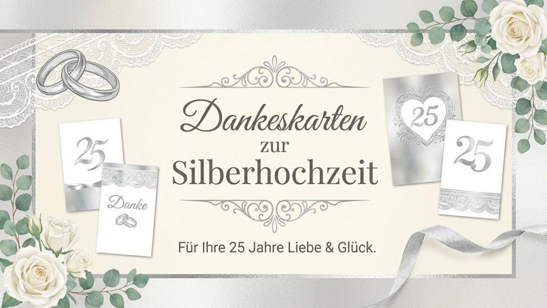 Danksagungskarten zur Silberhochzeit