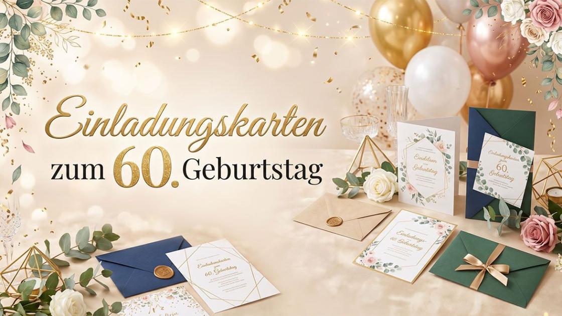 Einladungskarten zum 60. Geburtstag, lustig, originell oder mit Foto