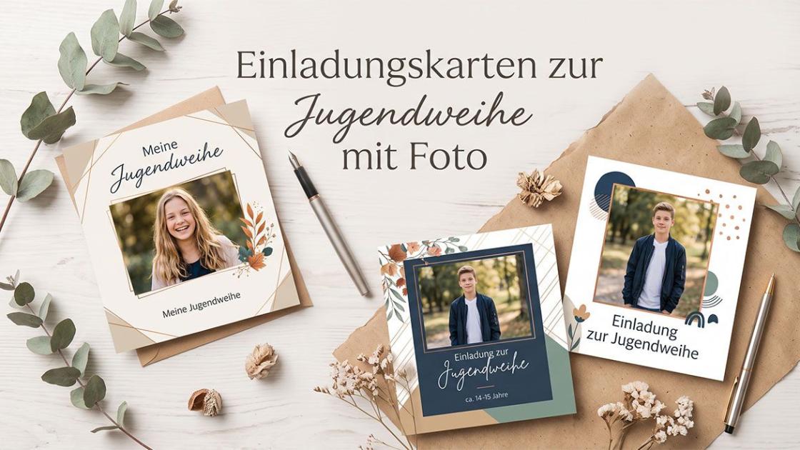 Einladungskarten zur Jugendweihe mit Foto