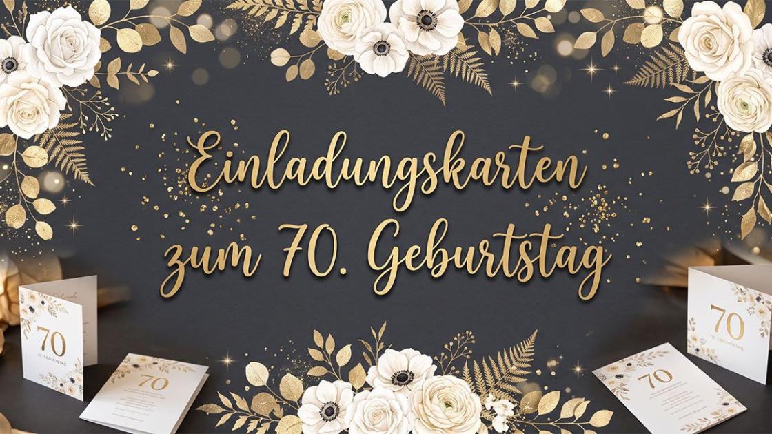 Einladungskarten zum 70. Geburtstag, originell, lustig oder mit Foto