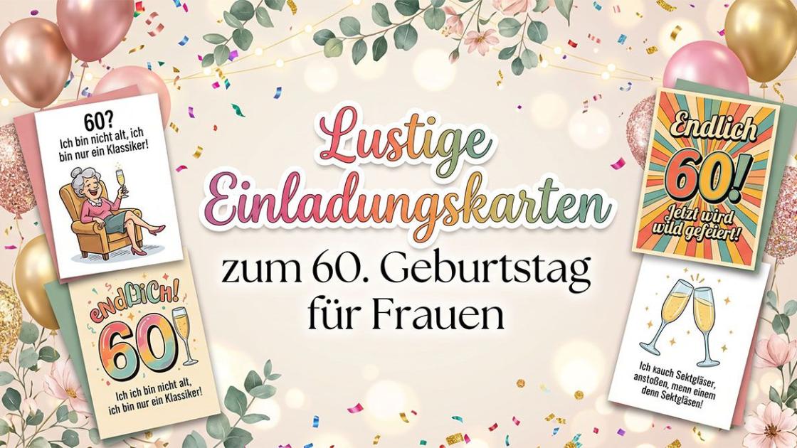 lustige Einladungskarten zum 60 Geburtstag einer Frau