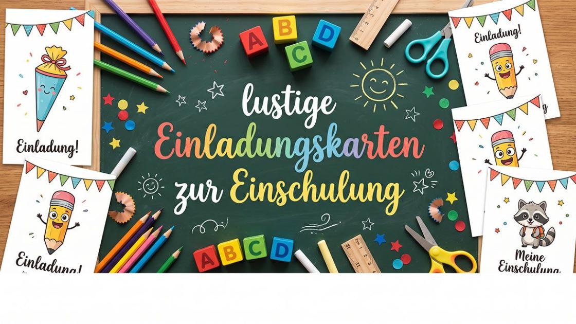 lustige Einladungskarten zur Einschulung