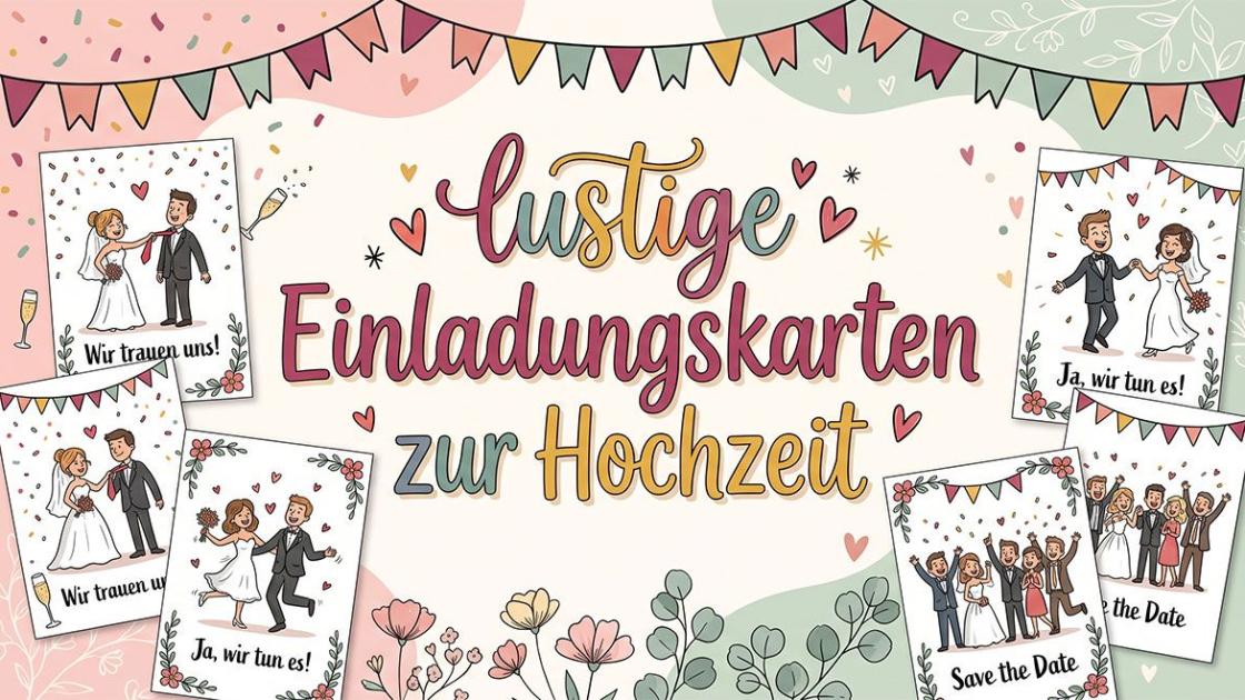 lustige Einladungskarten zur Hochzeit