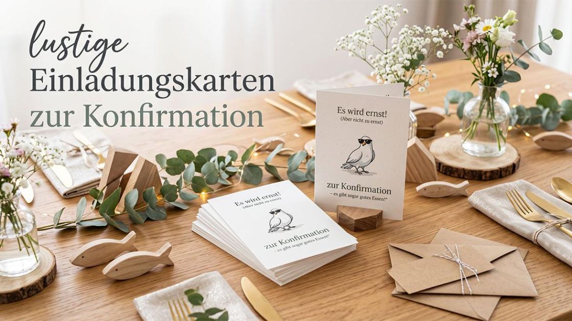 lustige Einladungskarten zur Konfirmation