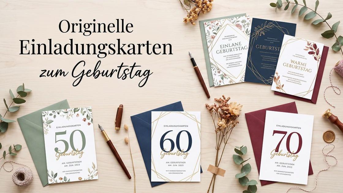 Originelle Einladungskarten zum Geburtstag für jedes Alter.