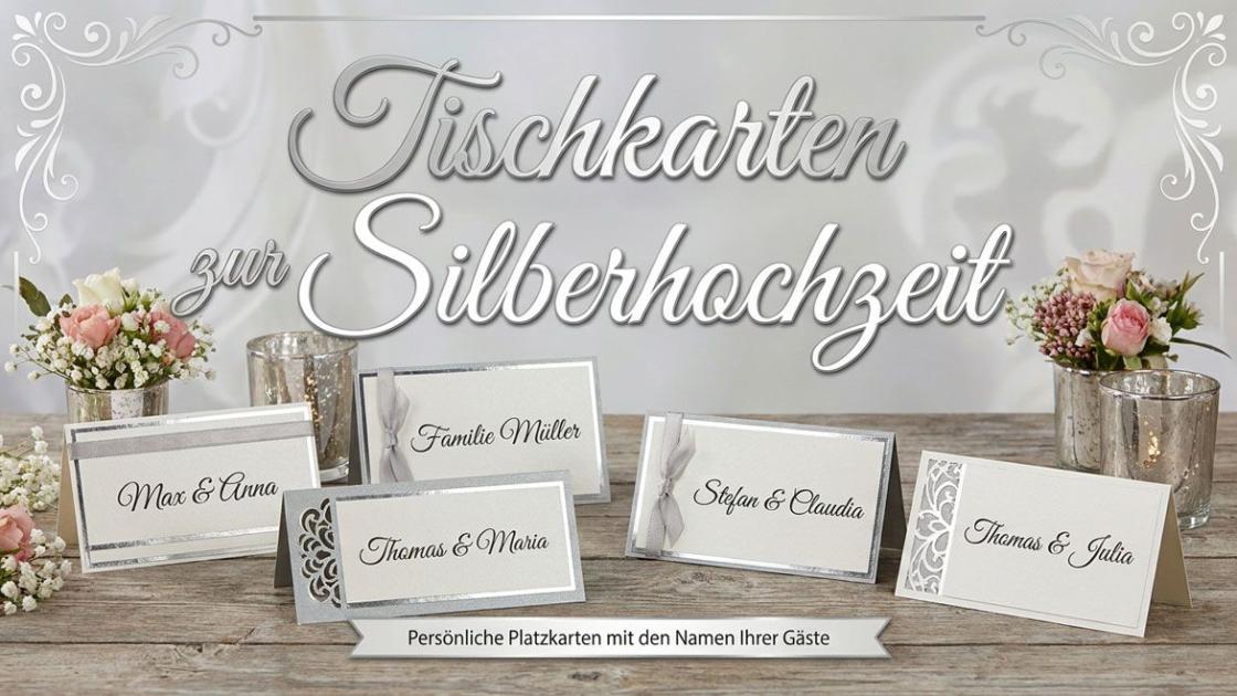 Tischkarten zur Silberhochzeit