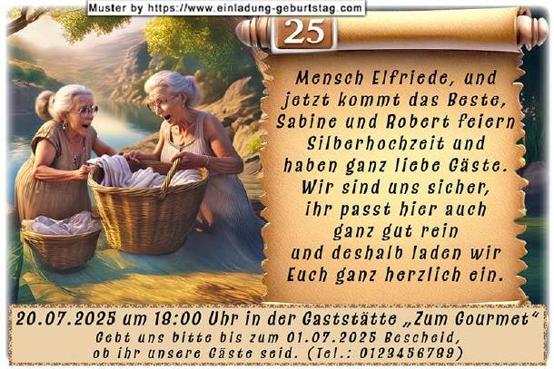 Einladung Silberhochzeit lustig - das Petzhuhn