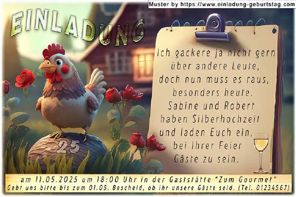 Einladung Silberhochzeit lustig - Feieralarm