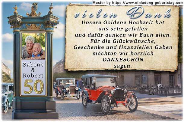 Danksagung Goldene Hochzeit - der Bus