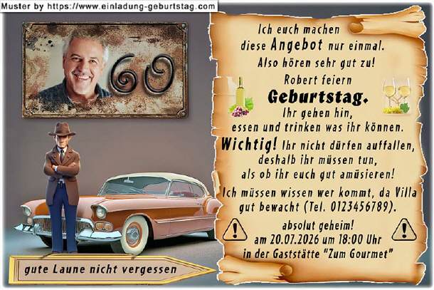 Einladung Geburtstag - das lustige Angebot