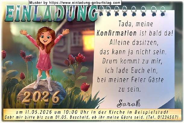lustige Einladung Konfirmation - lebenslustig