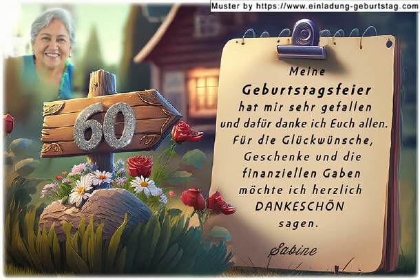 Danksagungskarte Geburtstag - Foto weiche Konturen