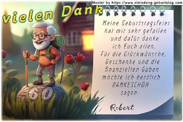 Danksagungskarte Geburtstag - lebenslustiger Mann