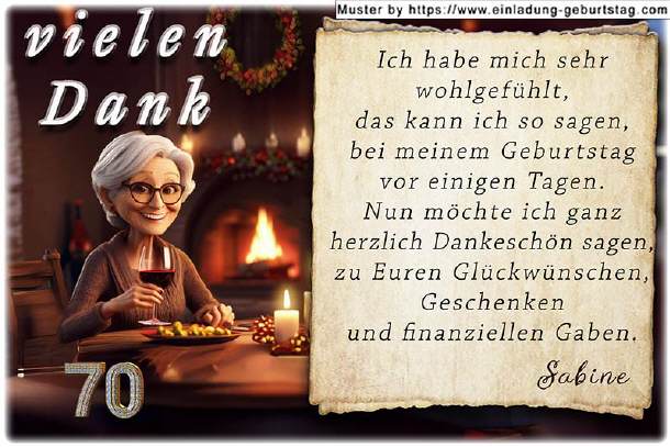 Danksagungskarte Geburtstag - lebenslustige Frau