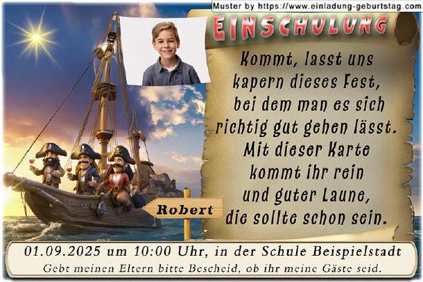 Einladung Einschulung - die Piraten
