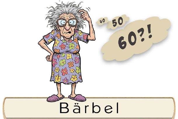 Tischkarte Geburtstag - die gr&uuml;belnde Frau