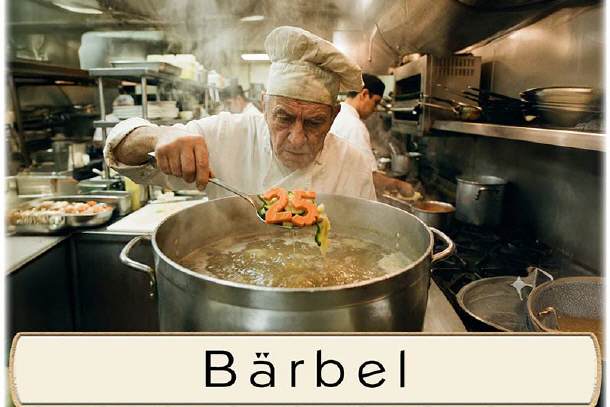 Tischkarte Silberhochzeit - der Koch