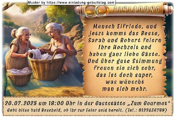 Hochzeitseinladung lustig - tratschen