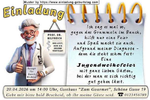 coole Einladung Jugendweihe - das Rezept