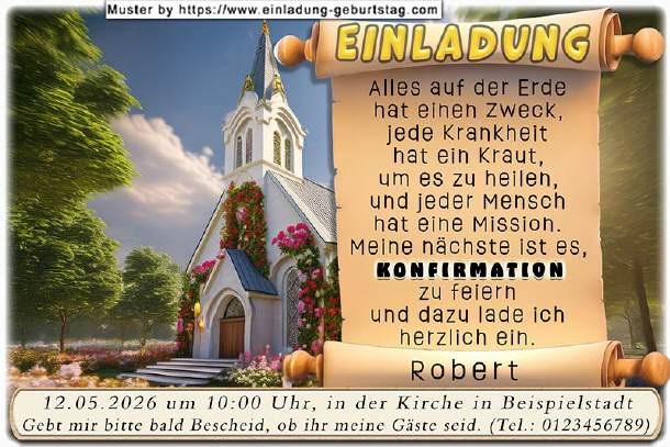 lustige Einladung Konfirmation - die Mission