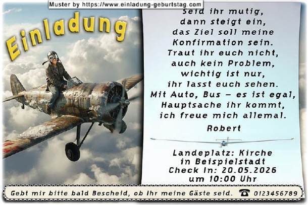 lustige Einladung Konfirmation - das Flugtaxi 2