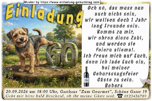 lustige Einladung Geburtstag - der freche Hund