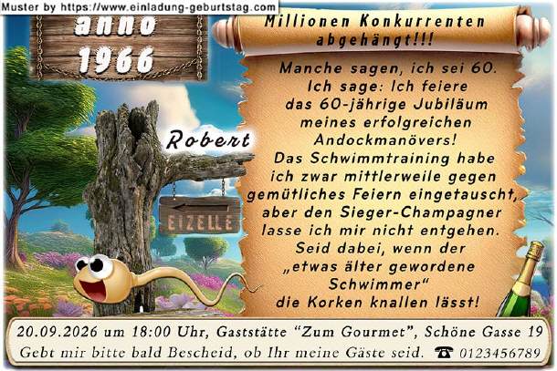 lustige Einladung Geburtstag - Ihr erster Sieg