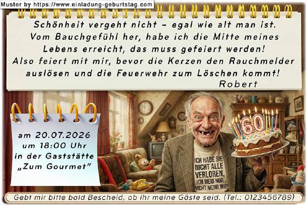 lustige Einladung Geburtstag - Smile