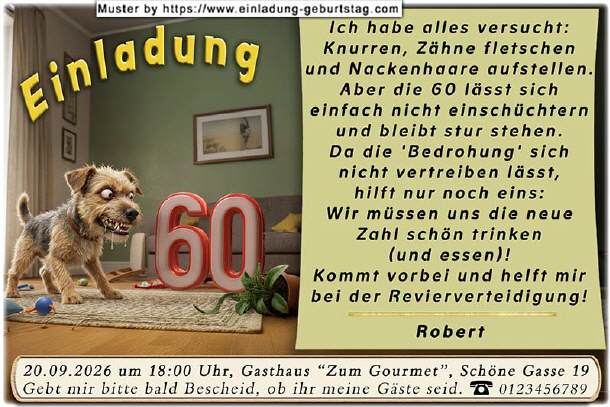 lustige Einladung Geburtstag - der Hund