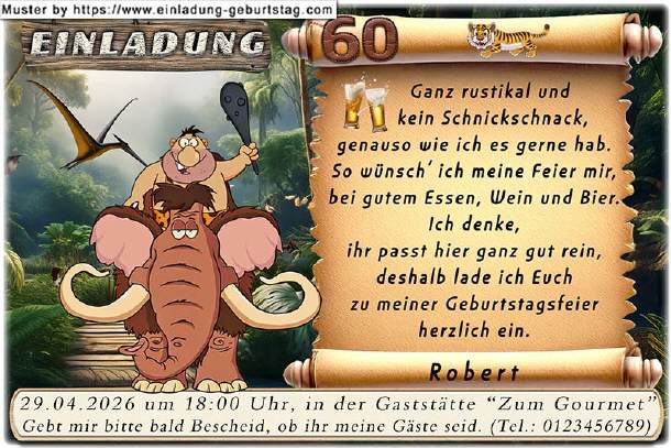 lustige Einladung Geburtstag - rustikal