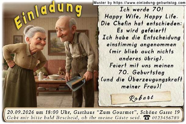 lustige Einladung Geburtstag - Happy Wife