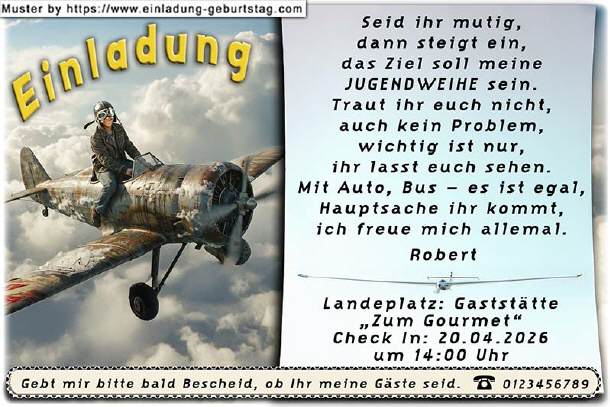 coole Einladung Jugendweihe - das Flugtaxi 2