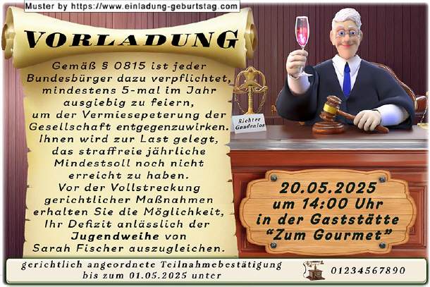 lustige Einladung Jugendweihe 04