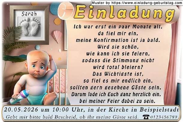 lustige Einladung Konfirmation - erste Planungen