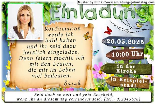 Einladung Konfirmation Foto - der Wegweiser