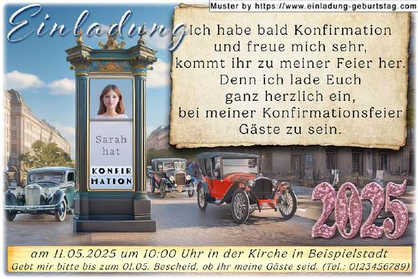 Einladung Konfirmation Foto - die Bildrolle