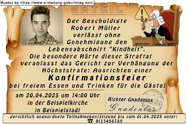 Einladung Konfirmation Foto - das Urteil