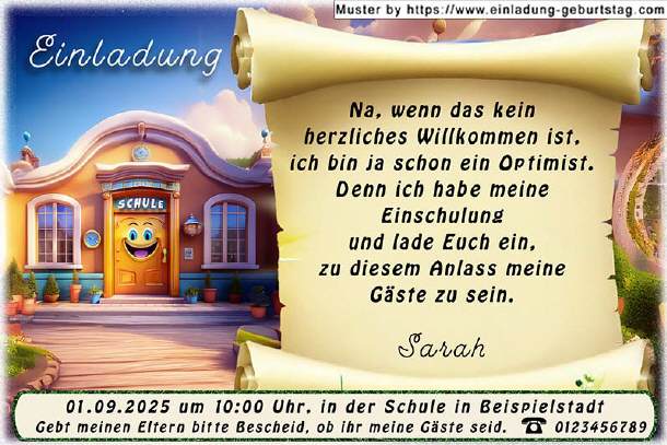 Einladungskarte Einschulung 07