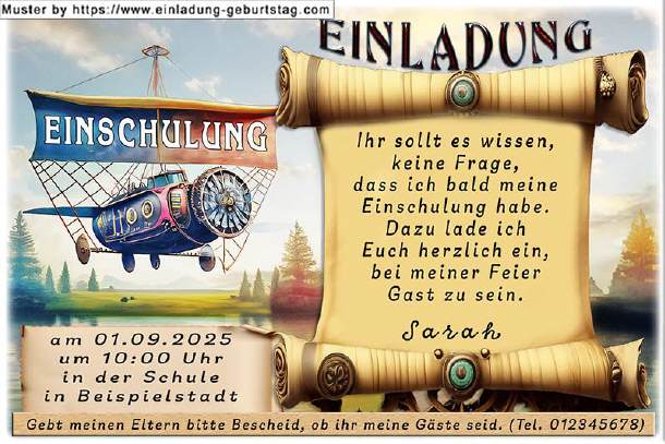 Einladungskarte Einschulung 09