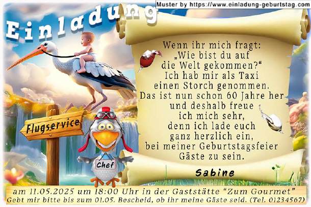 lustige Einladung zum Geburtstag 01