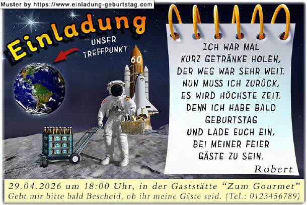 lustige Einladung Geburtstag - der Mops