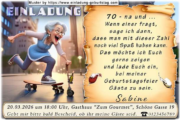 lustige Einladung Geburtstag - jung geblieben