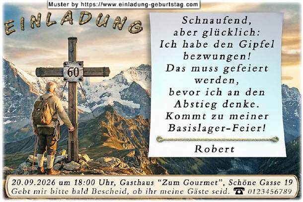 originelle Einladung Geburtstag - das Bergkreuz 1