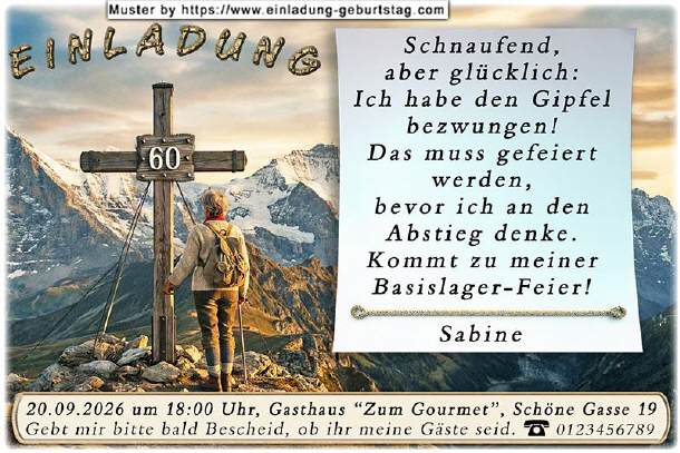 originelle Einladung Geburtstag - das Bergkreuz 2