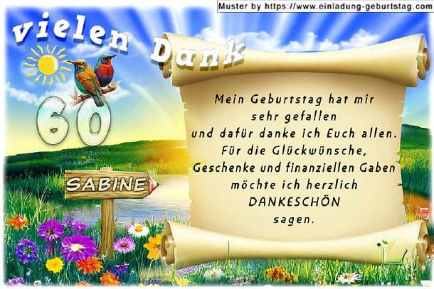Danksagung Geburtstag 13
