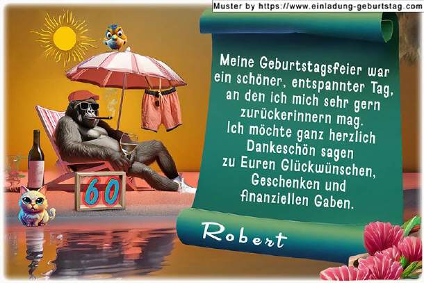 Danksagung Geburtstag 15