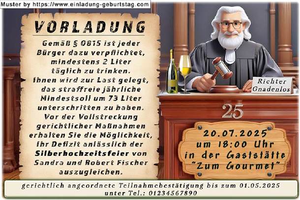 lustige Einladung Silberhochzeit 16a