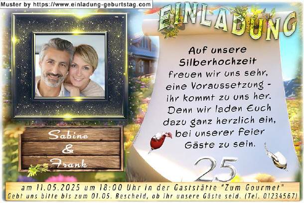 Einladung Silberhochzeit Foto 04